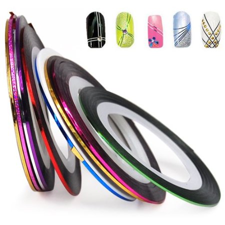 SET of 10 Nail Tape Stripe Decoration Sticker Hologram