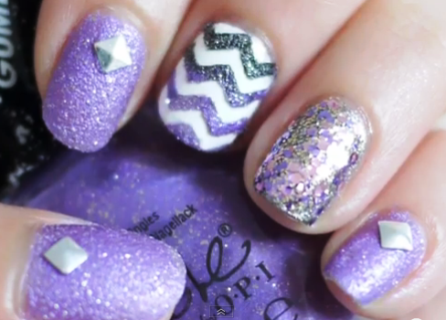 Textured-Chevron-Nail-Art s