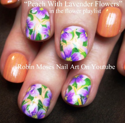 peach with lavender flowers