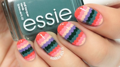 Cute Spring Scalloped Nail Art