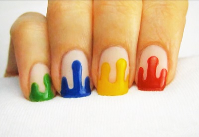 Awesome Dripping Paint Nail Art