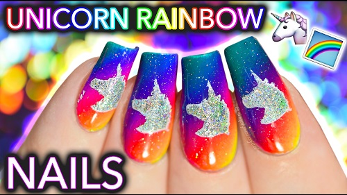Unicorn Rainbow Nail Art