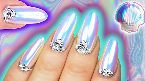 Mermaid Unicorn Dust Iridescent Nail Art