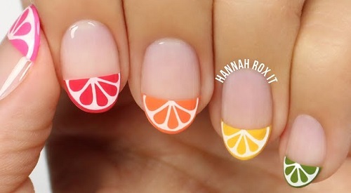 Citrus Slice Nail Art