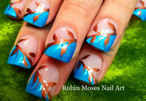 Easy Fall Leaves Nails