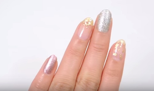 Gold Leaf Glam Bag Nail Art