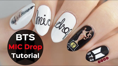BTS MIC Drop Nail Art