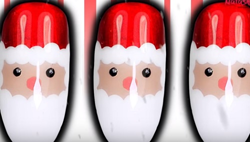 How To Paint Santa Nails