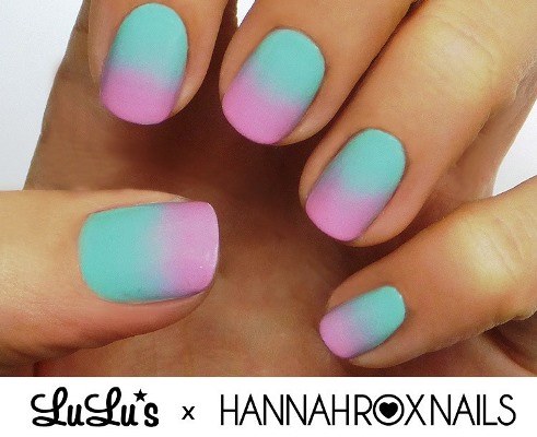 Mint and Pink Ombre Nail Tutorial | AmazingNailArt.org